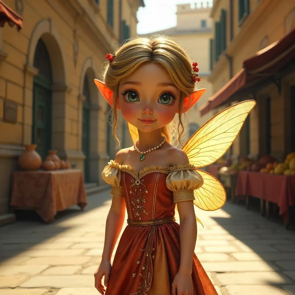 Photorealistic Pixie in Renaissance Florence