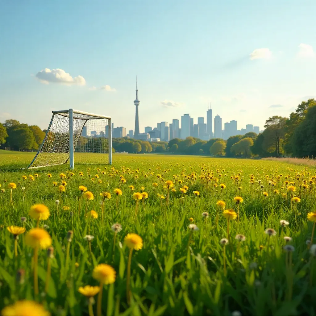 Dandelion Field with a Toronto Soccer Goal