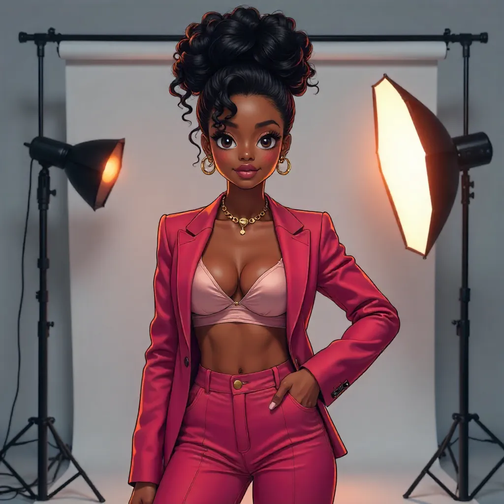 Studio Fashion Anime: Stylish Black Girl