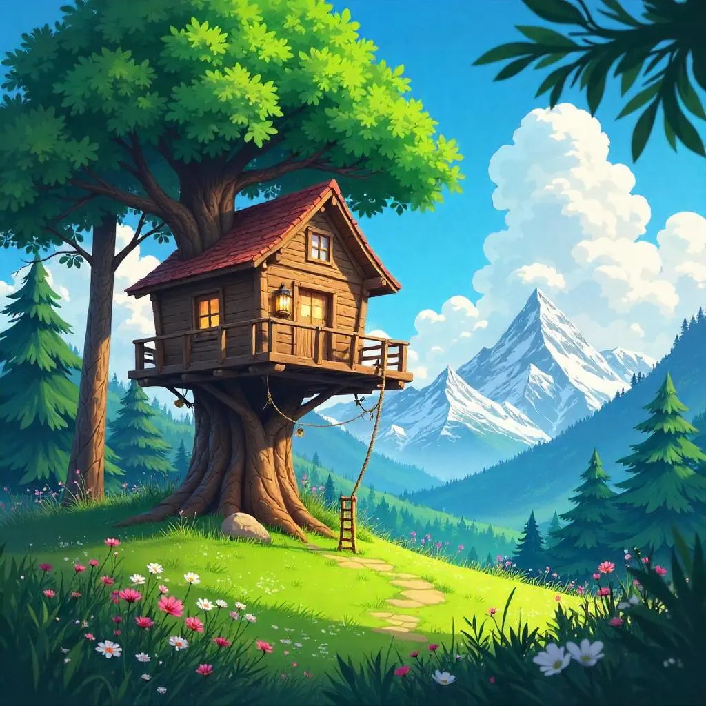 Alpine Meadow Anime Treehouse