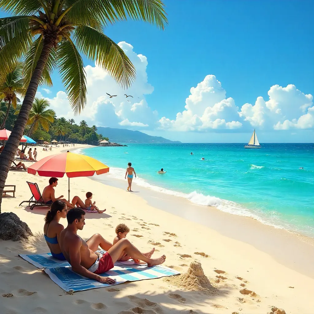 Sunlit Seaside Relaxation by the Sea