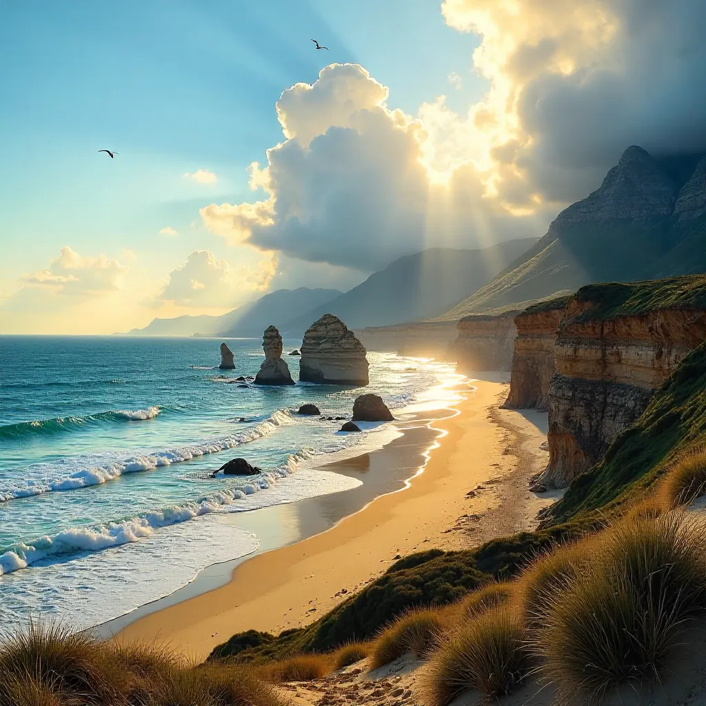 Cloud-kissed Twelve Apostles View over Cape Town Beach