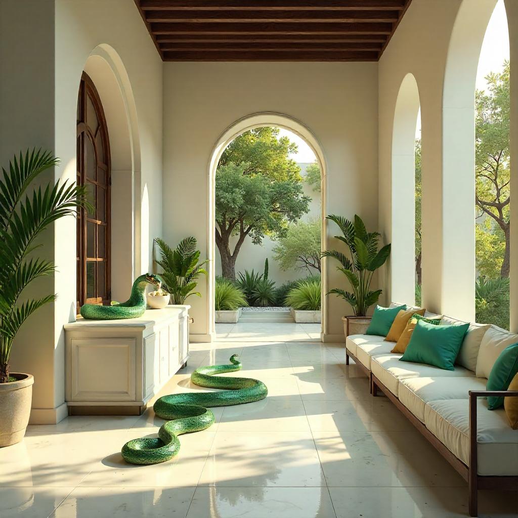Snake Concept Art in a Sunlit Villa