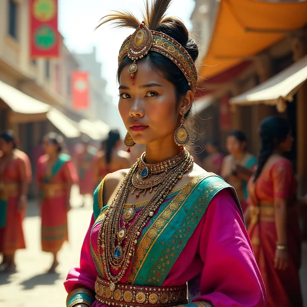 Vibrant Traditional Attire in Cultural Festival
