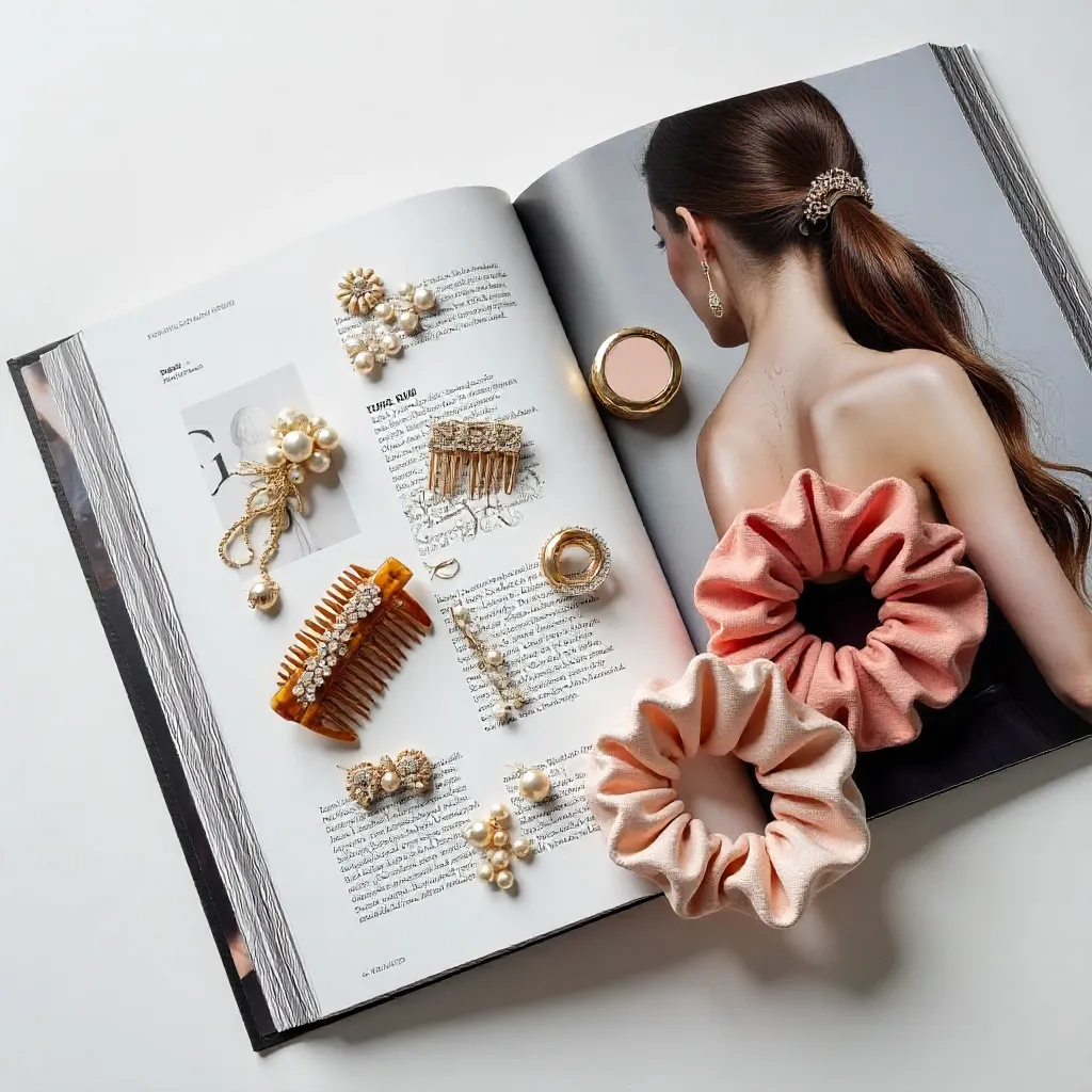 Overhead Beauty & Hair Accessories on Magazine Page