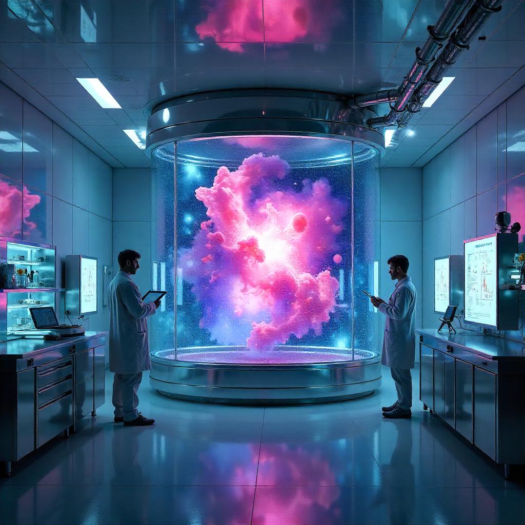 Photorealistic Nebula Within a Modern Laboratory