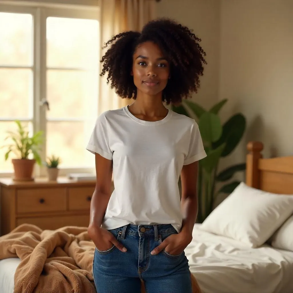Photorealistic Portrait in a Cozy Bedroom