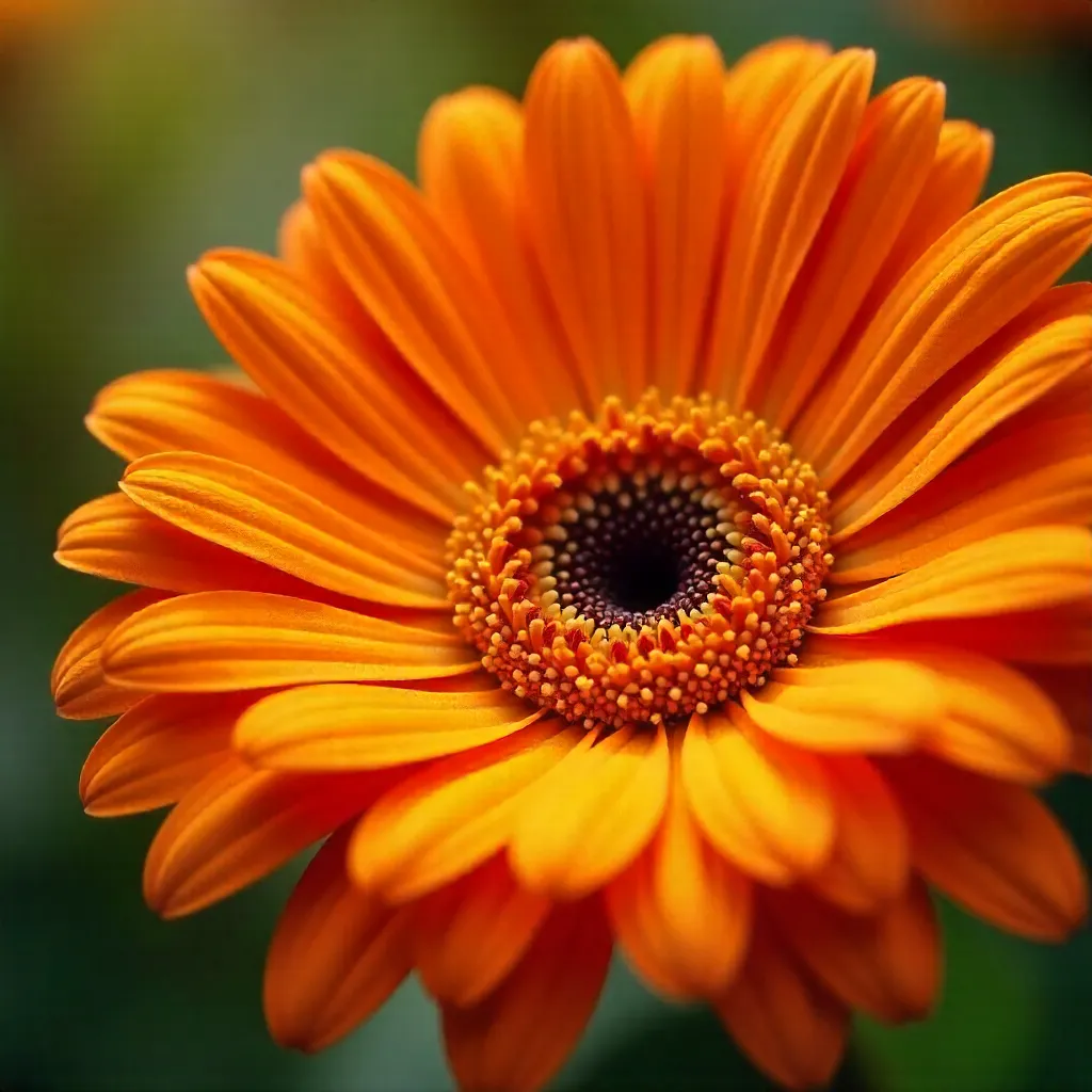 Macro Close-Up: Intricate Orange Gerbera Center