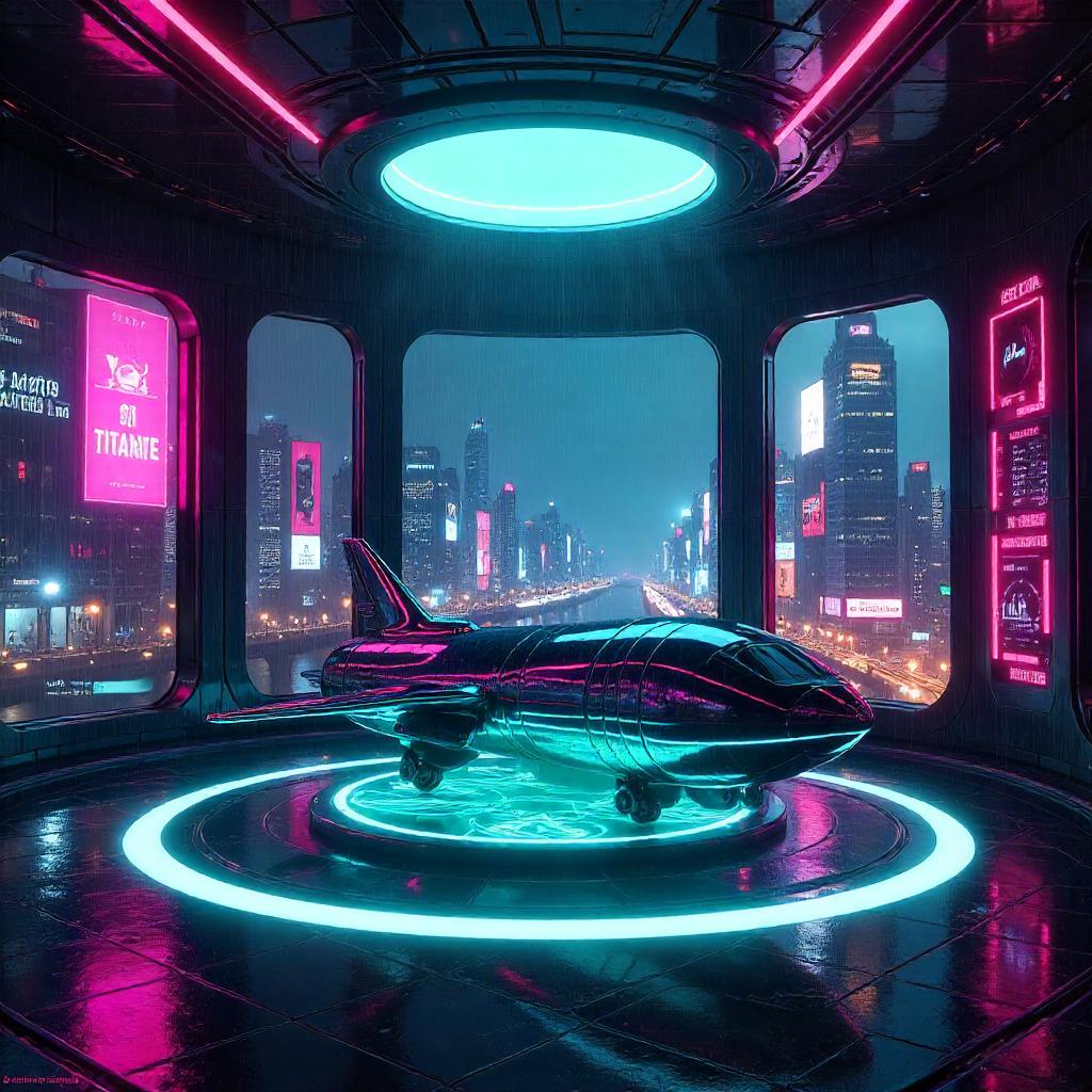 Neon Rocket in a Cyberpunk Holodeck