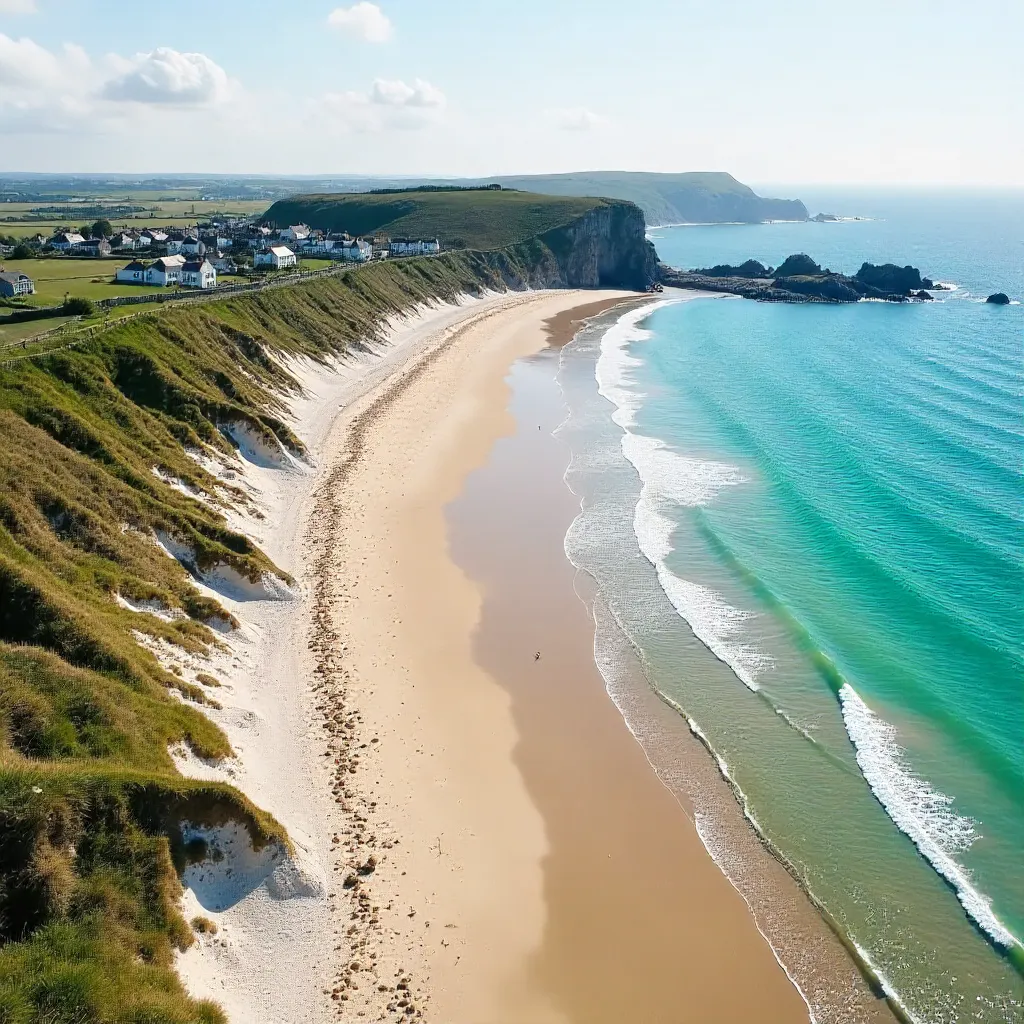 Aerial Tranquility on Brittany Beach Coastline
