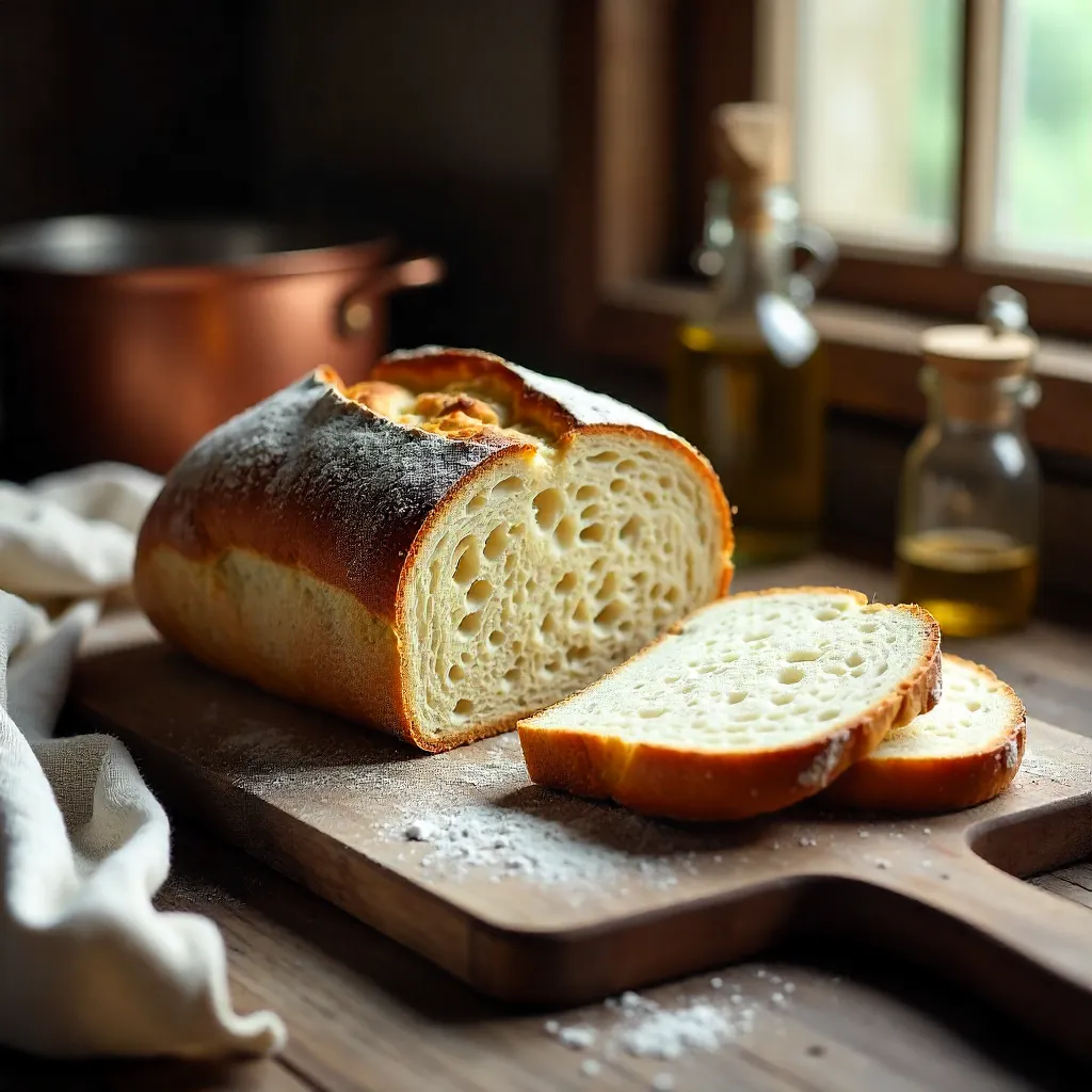Rustic Artisan Sourdough on Wooden Board