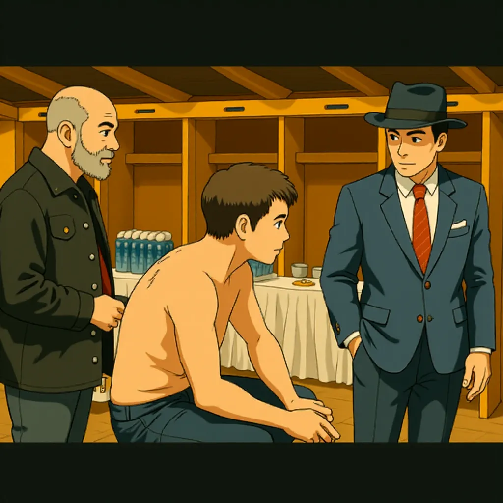 Forest Whitaker, Jake Gyllenhaal, and 50 Cent in Southpaw (2015) - Anime style