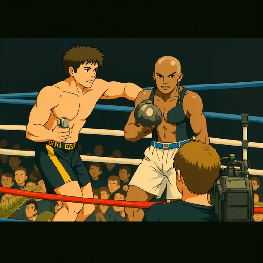 Sylvester Stallone and Antonio Tarver in Rocky Balboa (2006) - Anime style