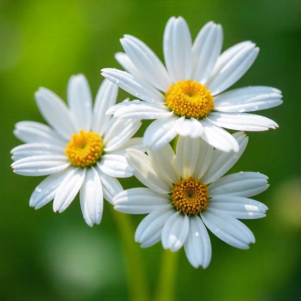 Close-Up of Fresh White Daisies in Bloom