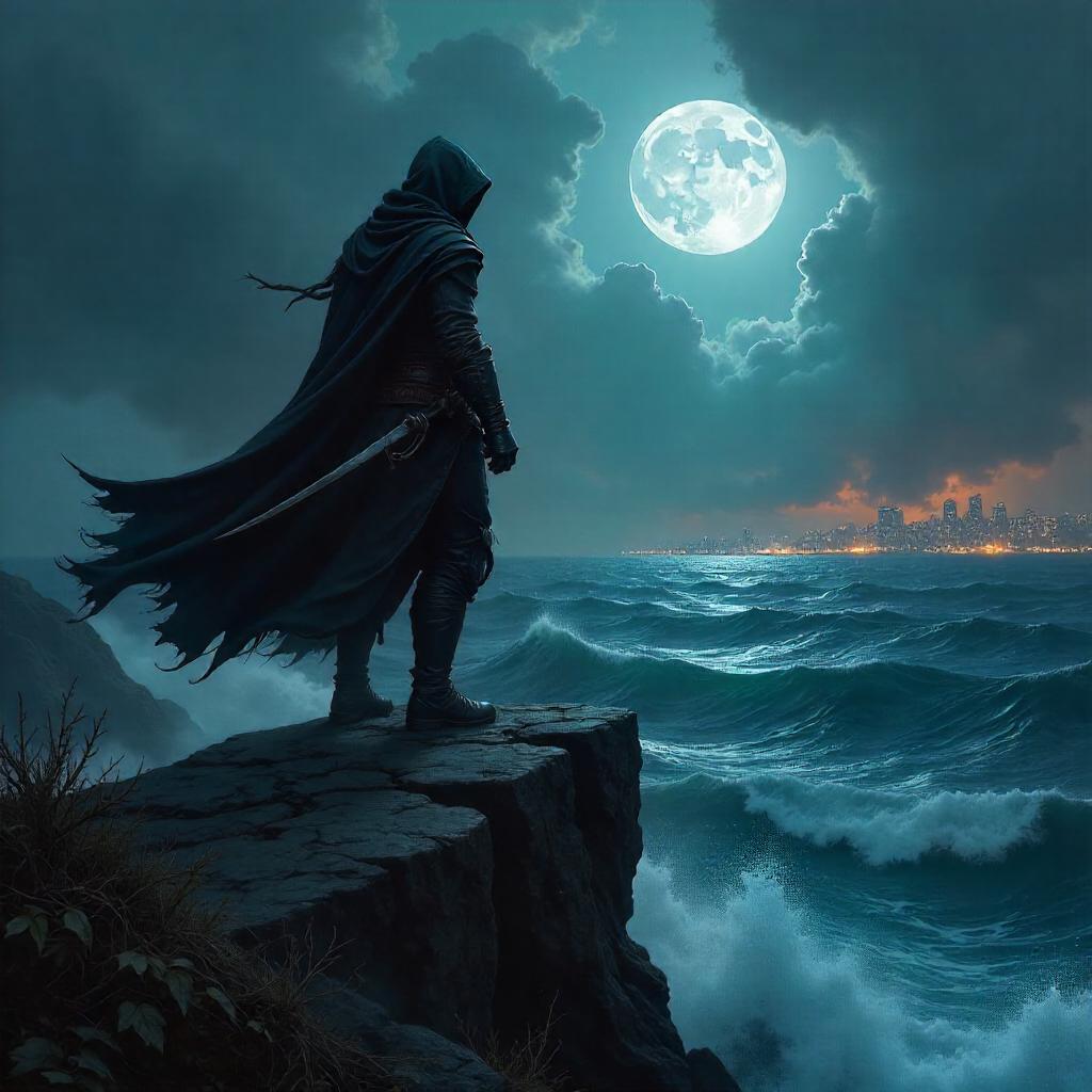 Thief on a Rocky Outcrop - Concept Art
