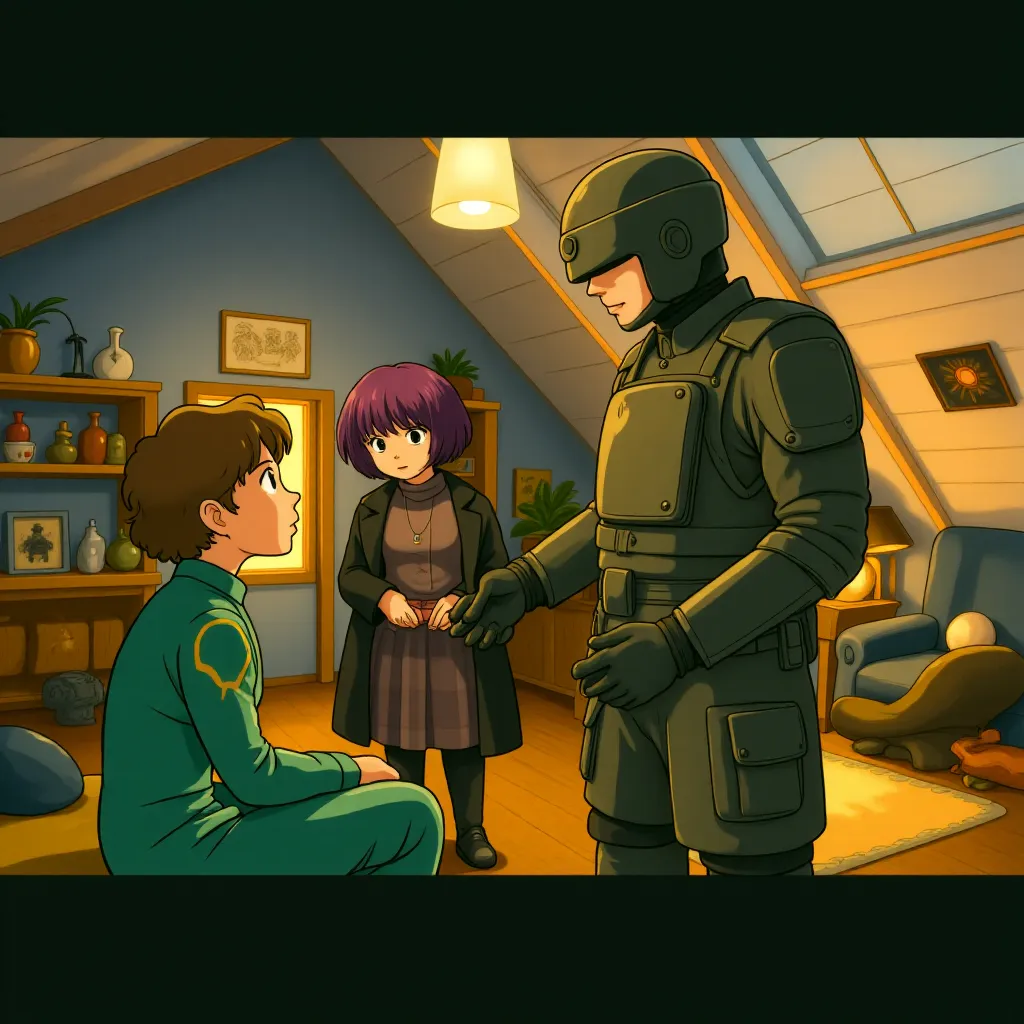 Nicolas Cage, Aaron Taylor-Johnson, and Chloë Grace Moretz in Kick-Ass (2010) - Anime style
