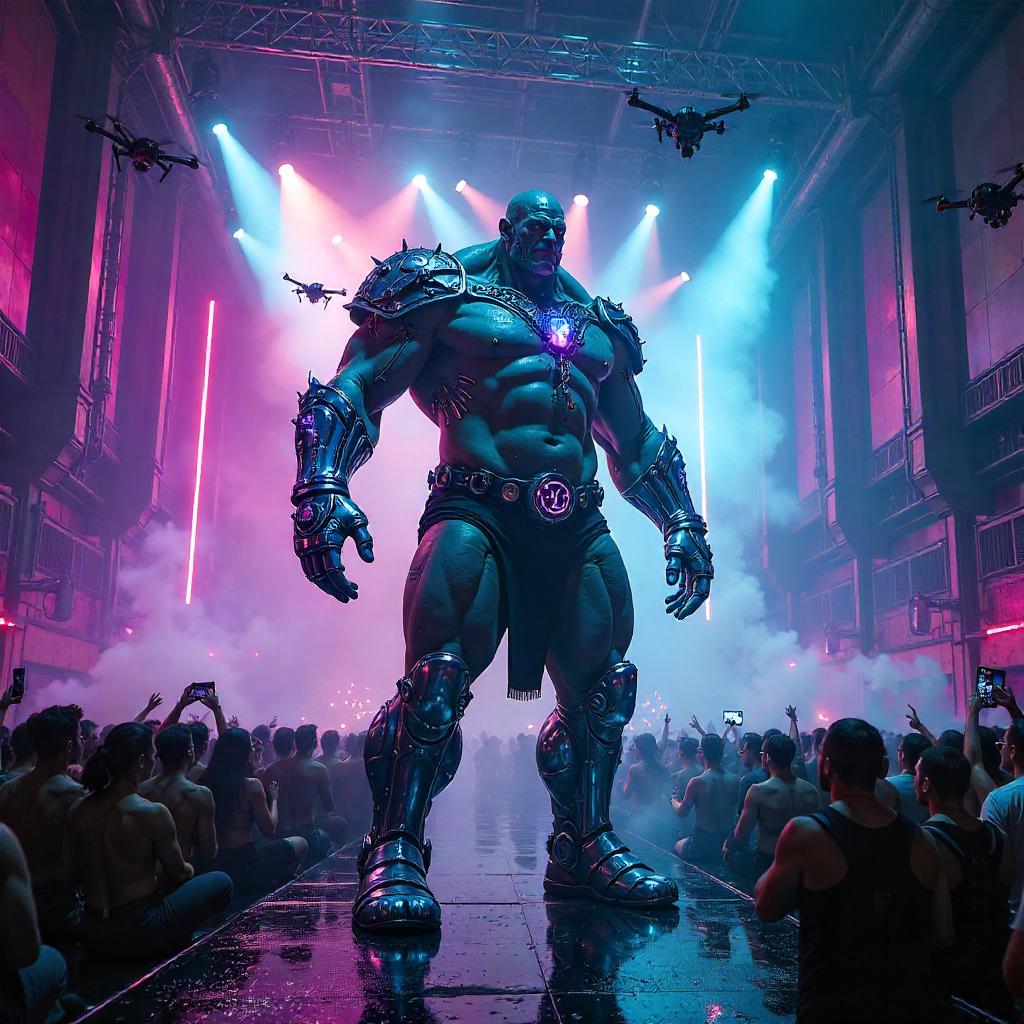 Neon Ogre Headlining a Cyberpunk Concert Hall