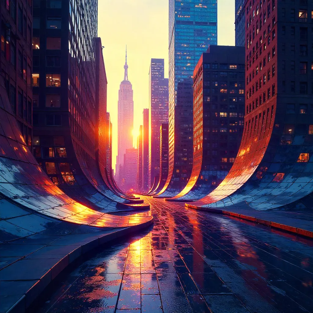 Gradient Light NYC: Abstract Curved Architecture