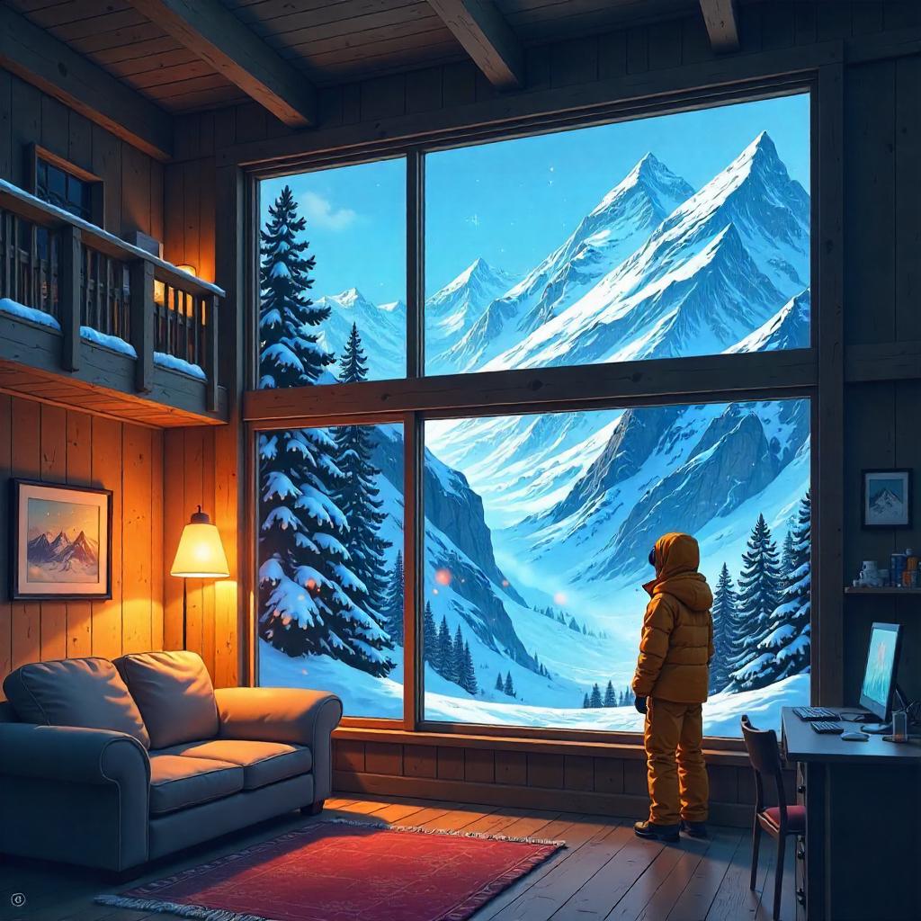 Avalanche in a Cozy Loft: Anime Snowstorm