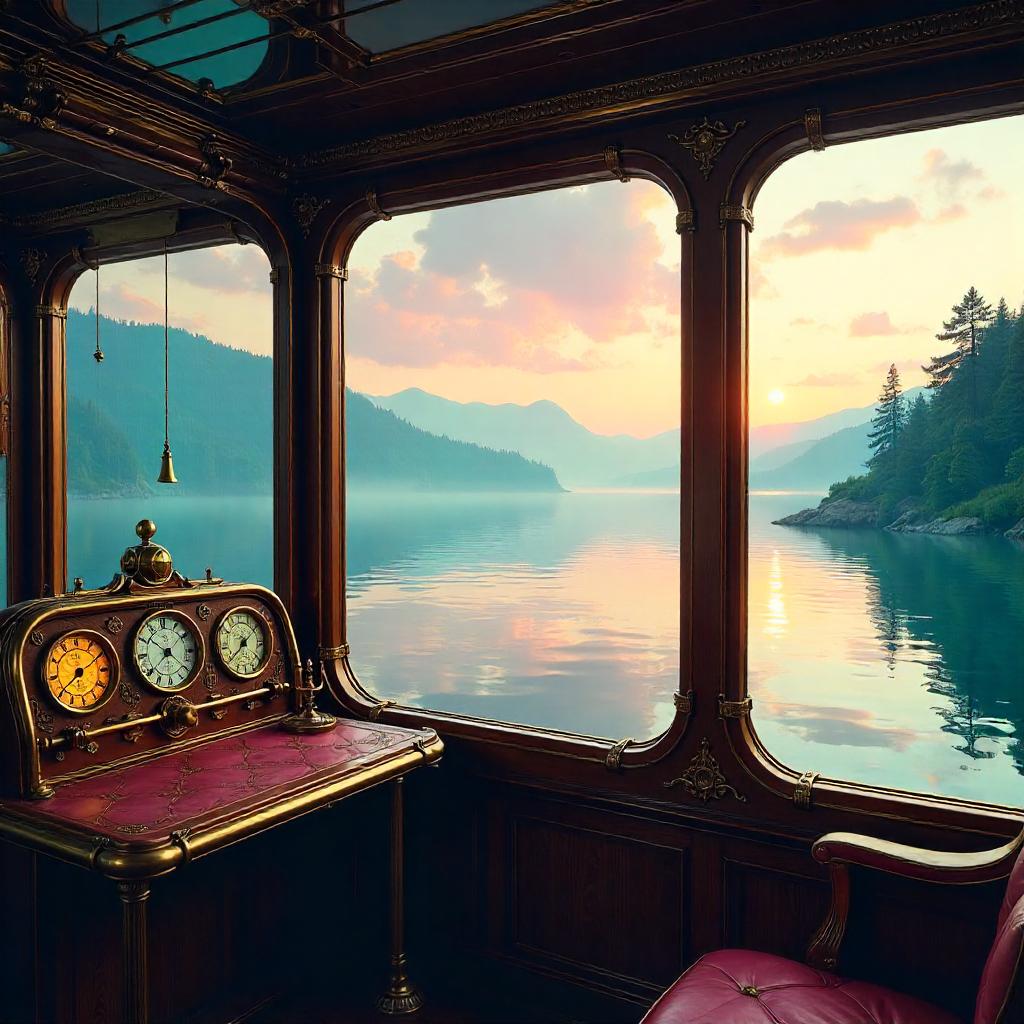 Airship Cabin Over Tranquil Lake
