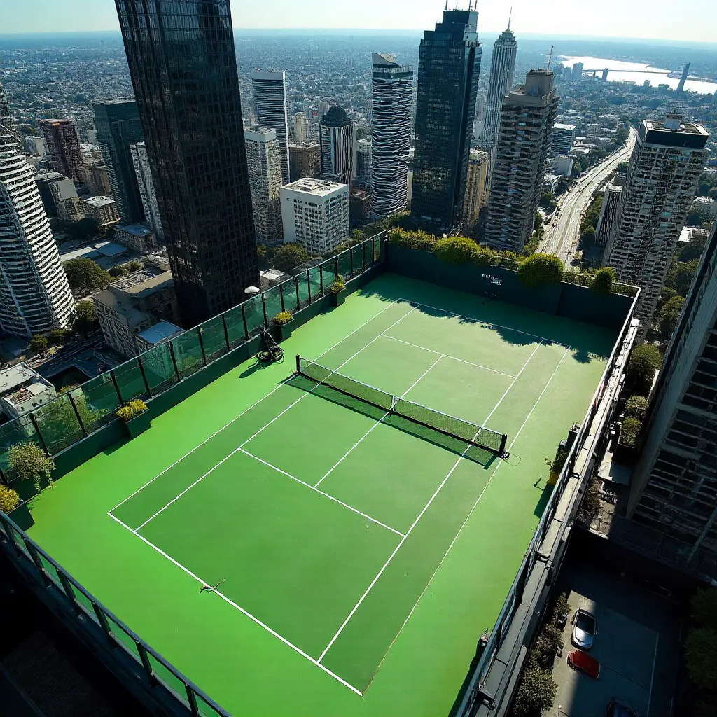 Bird's-eye Tennis on a Melbourne Rooftop