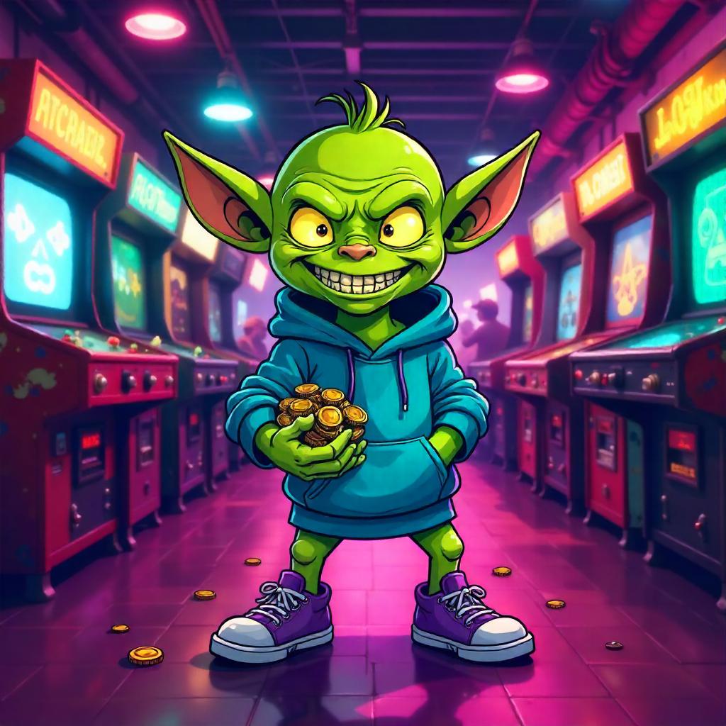 Goblin in a Neon Arcade: Cartoon Chaos