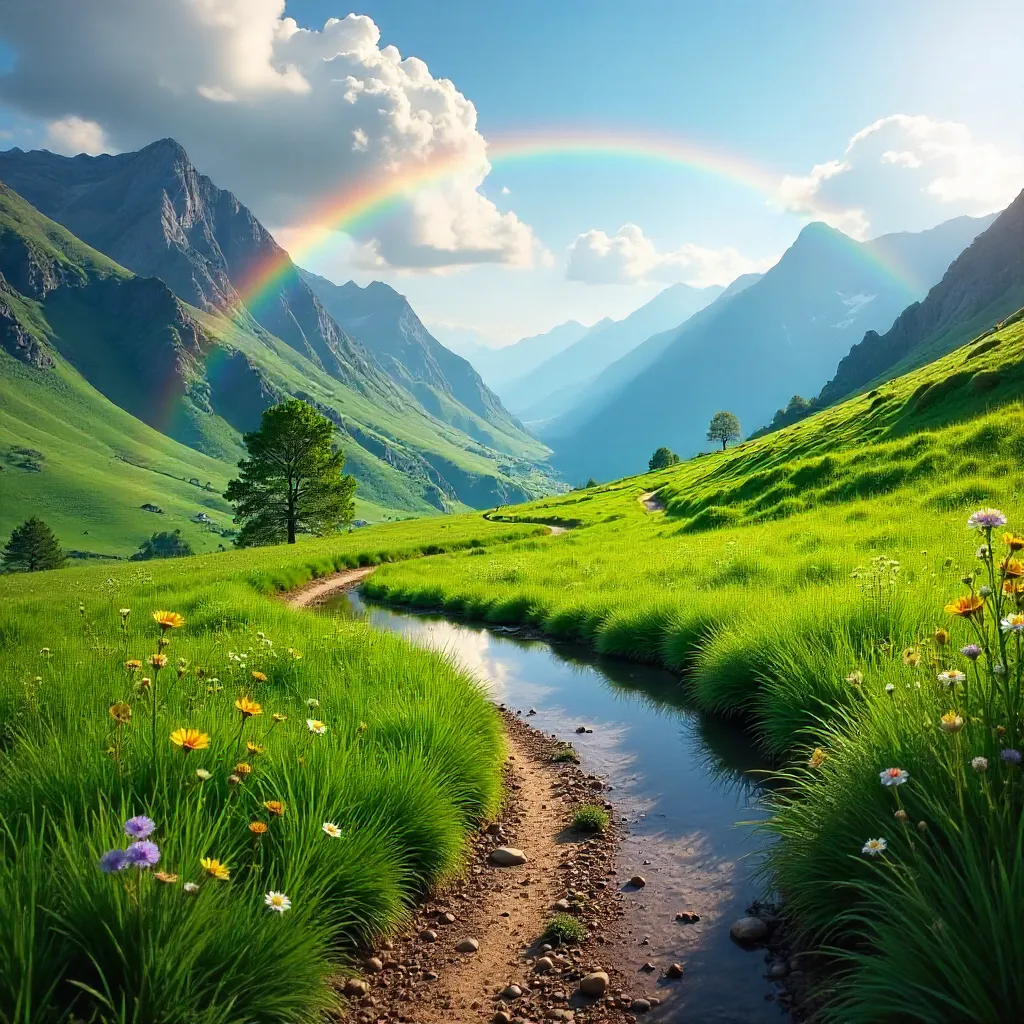 Rainbow Over Spring Mountain Pathway