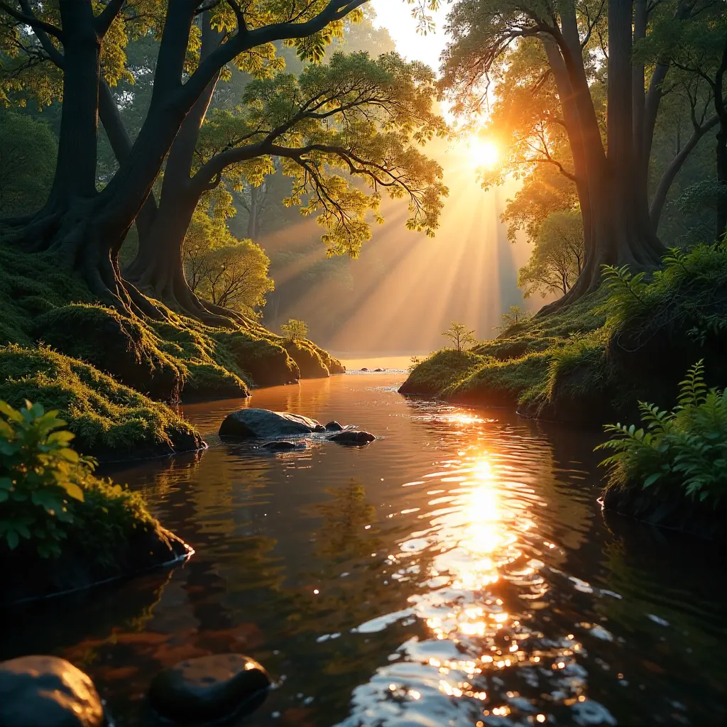 Golden Hour Reflections on a NSW Forest Creek