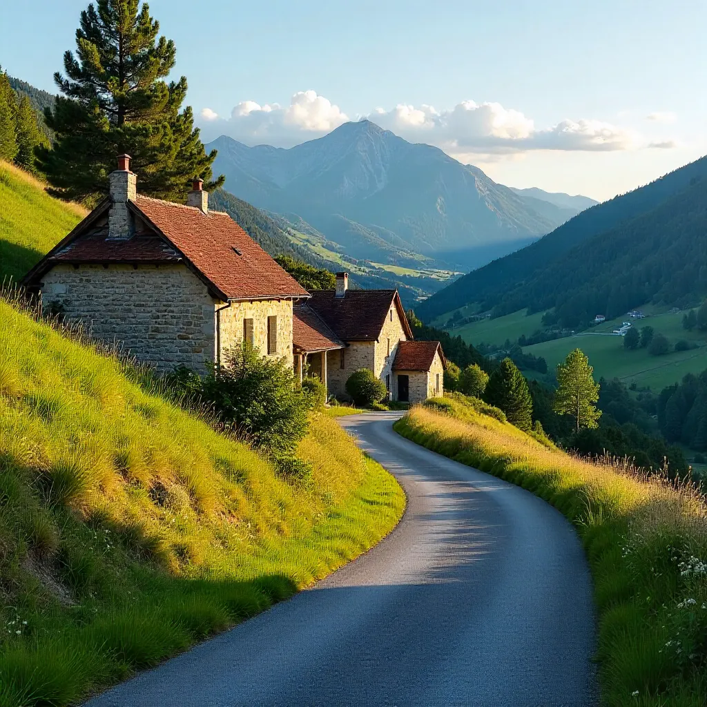Winding Road to Alpine Views in Clelles, France