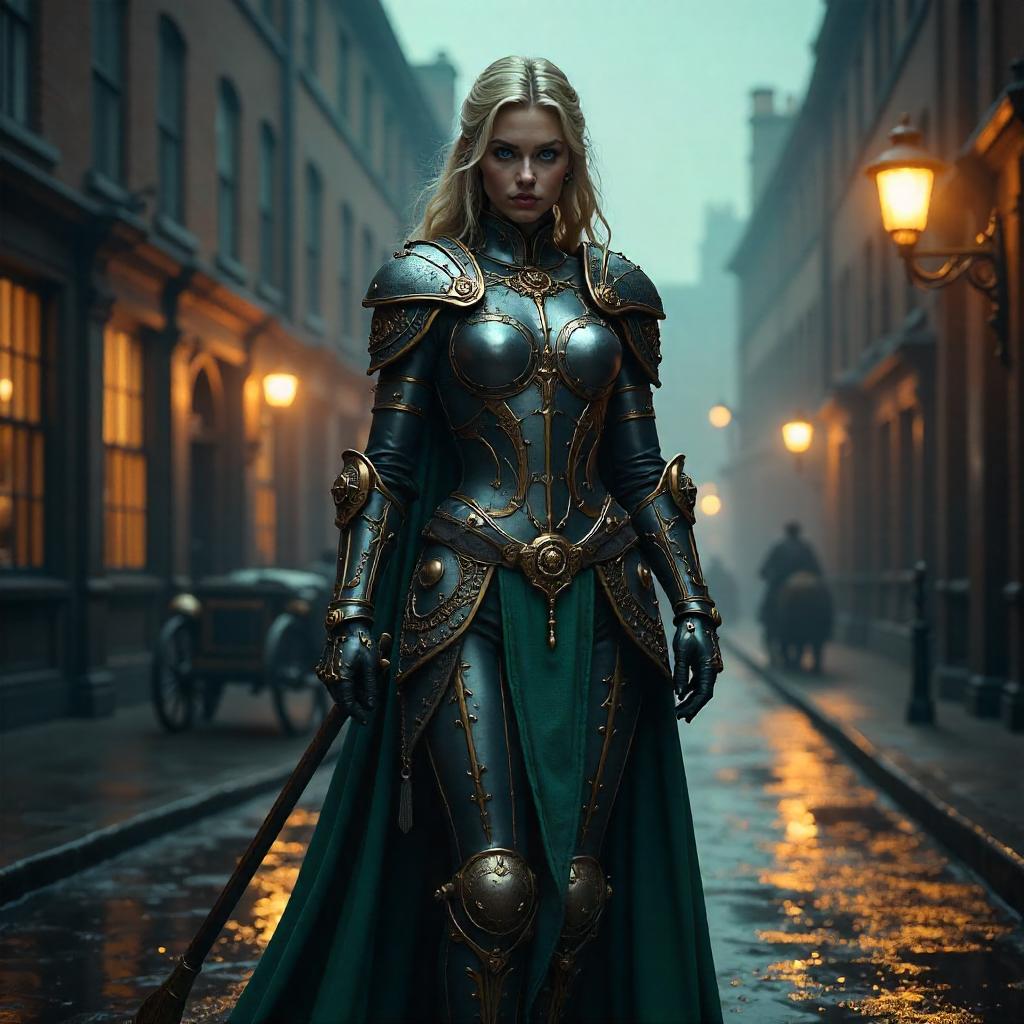 Valkyrie in Gaslit Victorian London - 3D Render