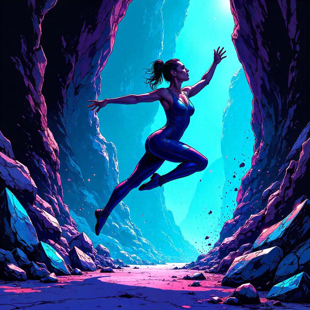Dancer in a Crystal Cave: A Comic Book Scene