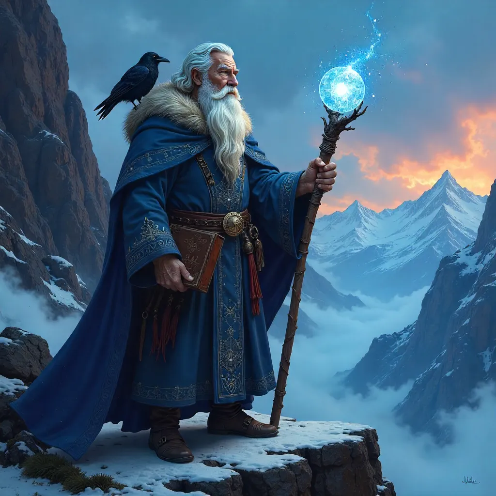 The Elder Wizard on the Misty Cliff