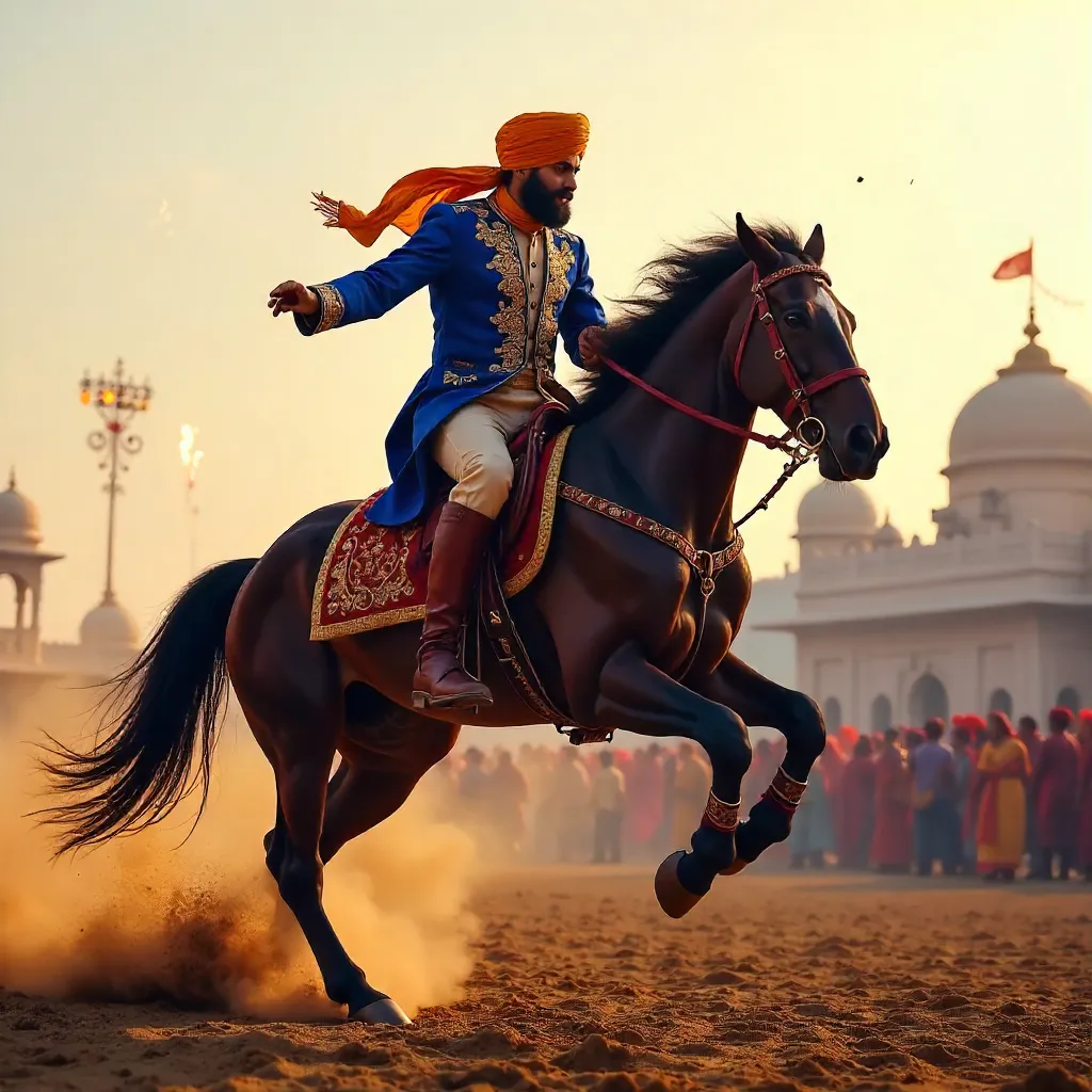 Daring Horseback Stunt at Anandpur Sahib Festival