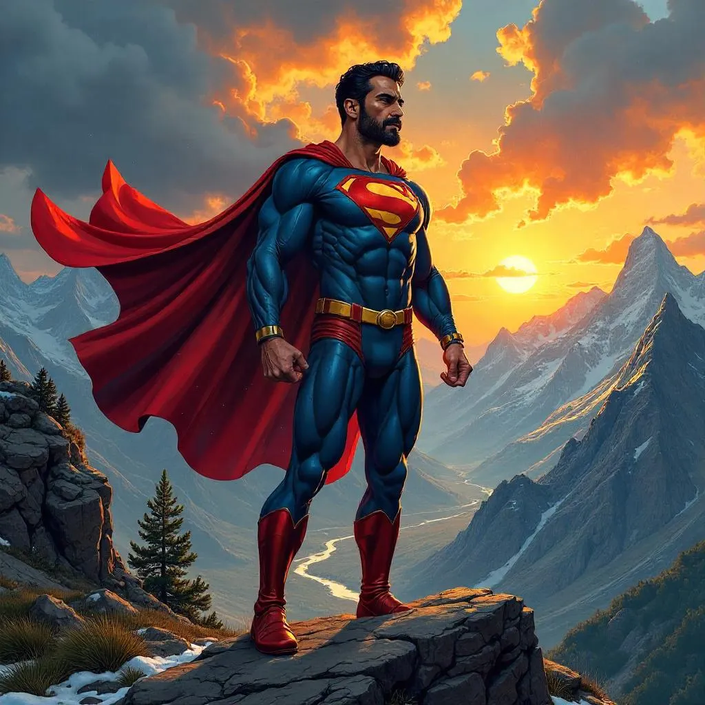 Hero of the Peaks: Handsome Middle Eastern Warrior