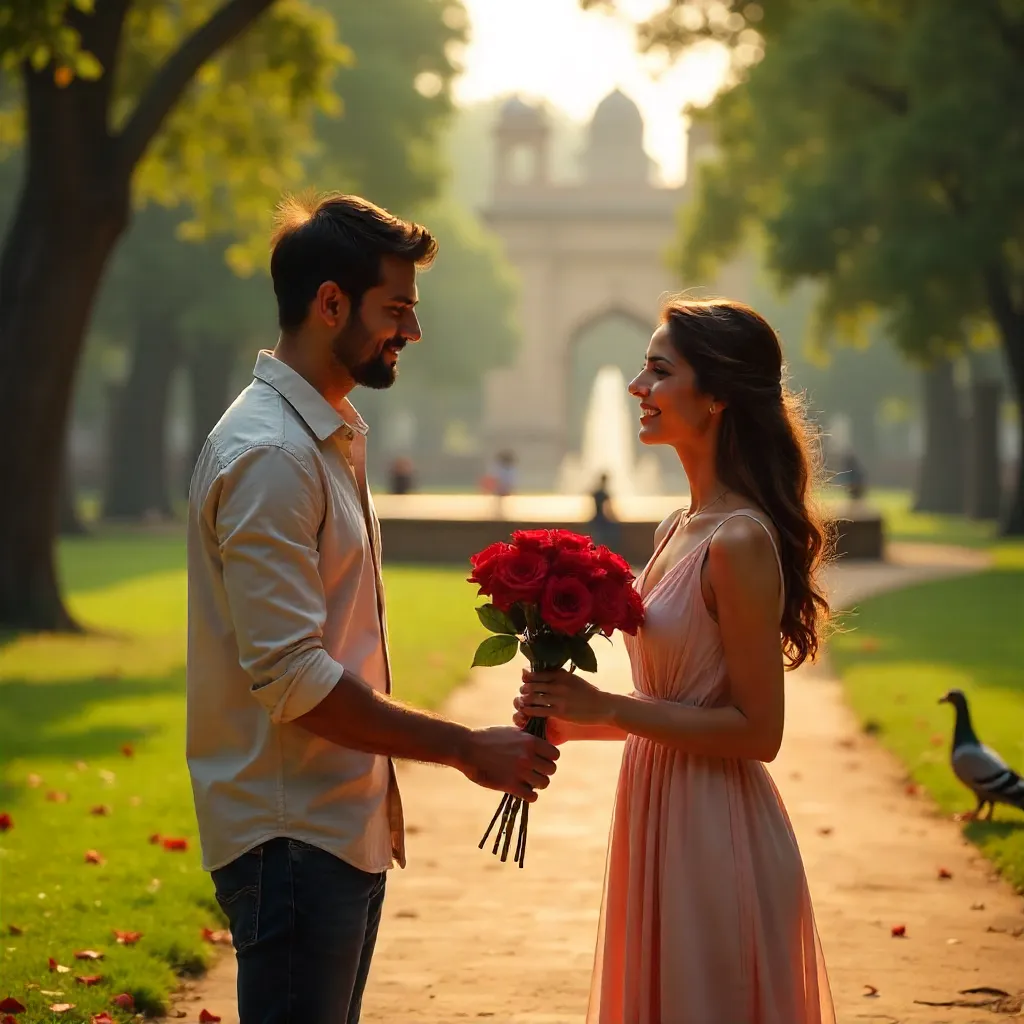 Heartfelt Rose Exchange in New Delhi Garden