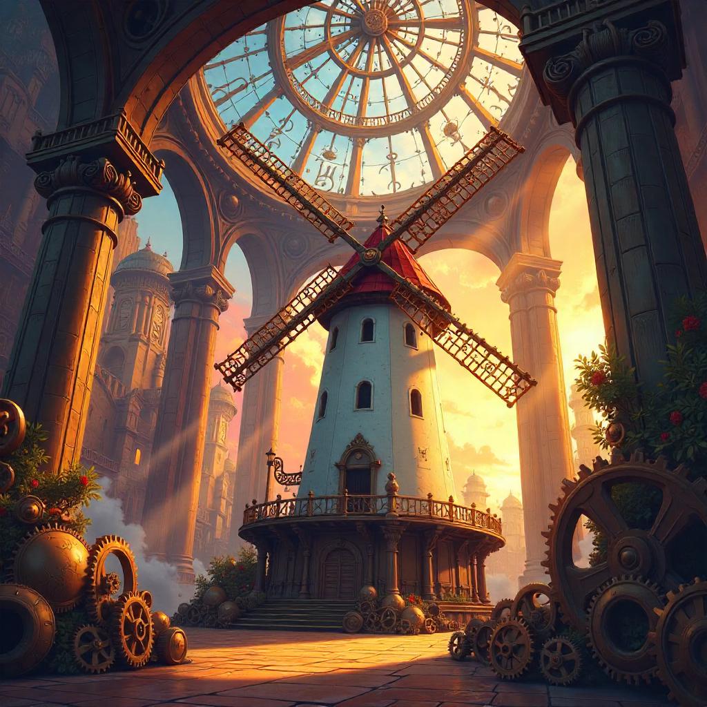 Windmill Within a Giant Clock: An Anime Clockwork Dream