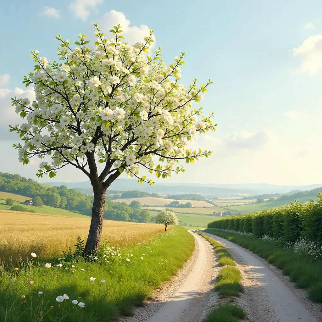 Spring Hawthorn in Nouvelle-Aquitaine, France