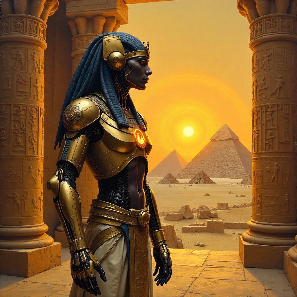 Cyborg in Ancient Egypt: An Oil Portrait