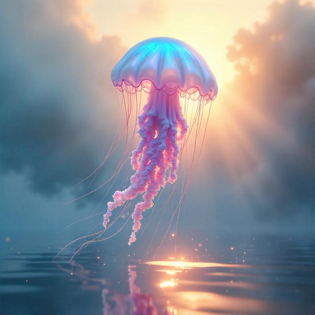 Morning Mist Jellyfish – Ethereal Concept Art