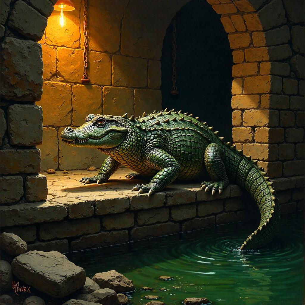 Crocodile in the Dungeon: An Oil Portrait