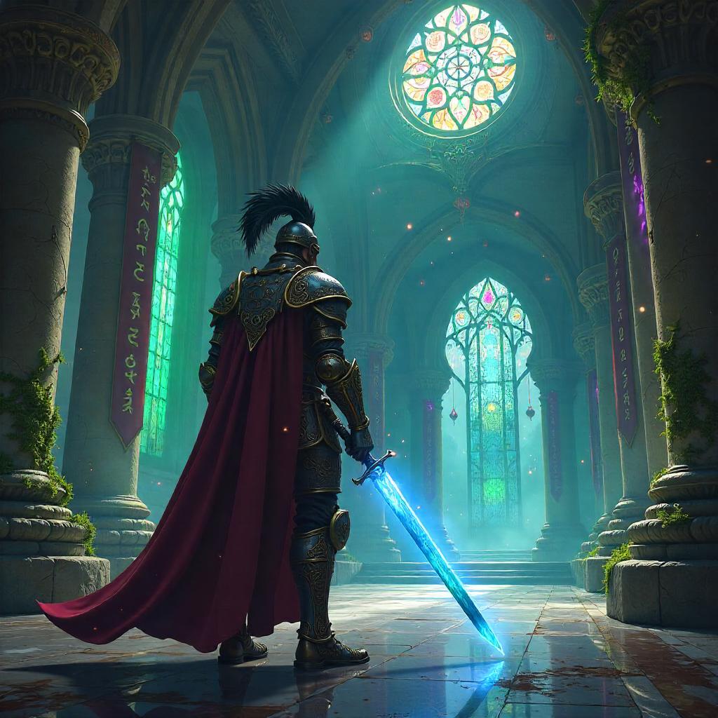Warrior in the Enchanted Castle Hall