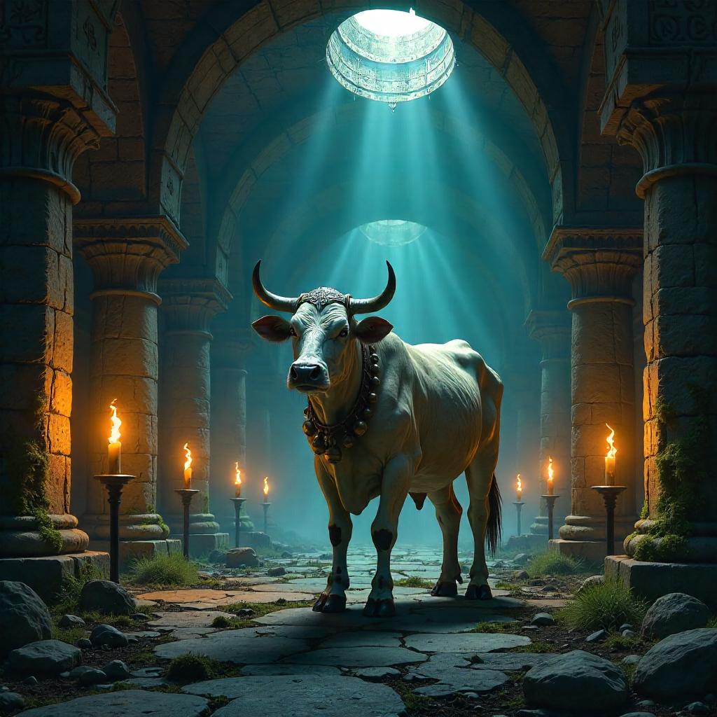 Cryptic Cow: Concept Art in an Ancient Crypt