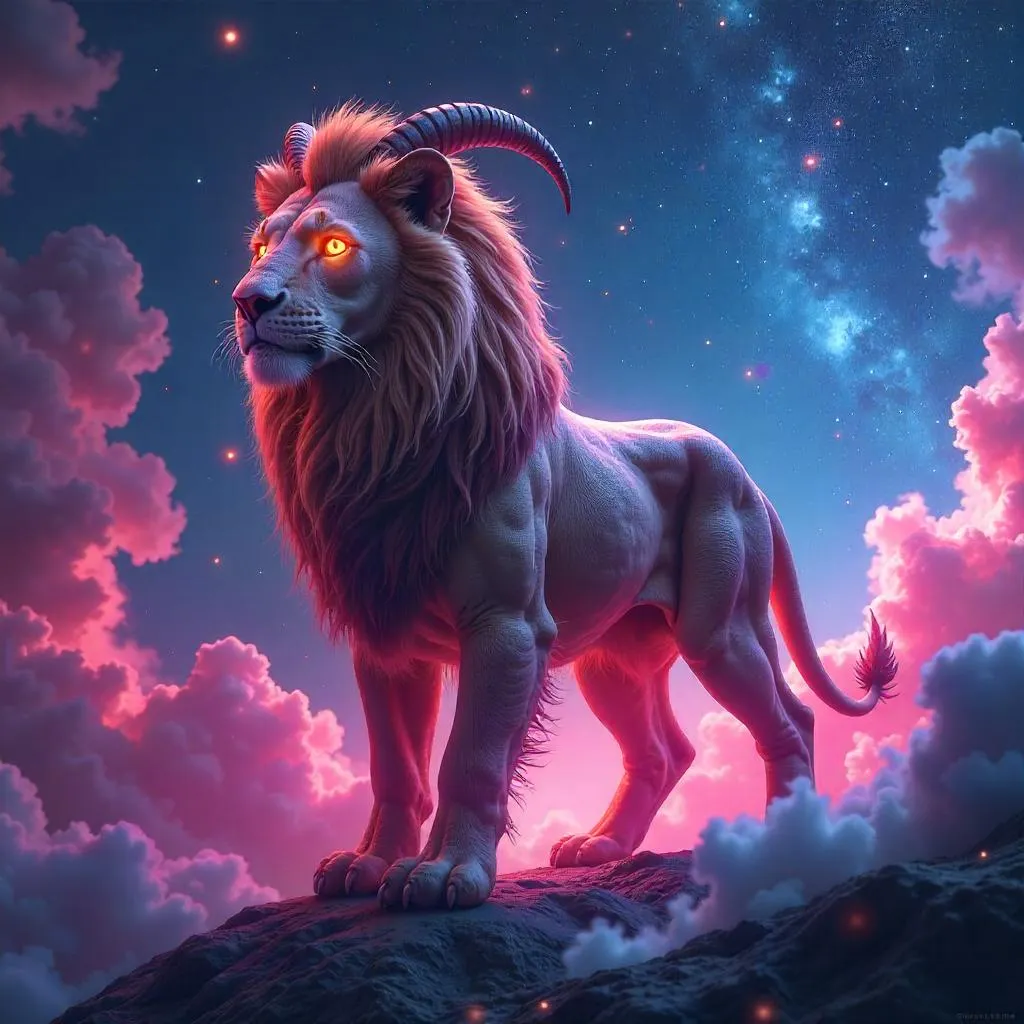 Photoreal Chimera in a Neon Nebula