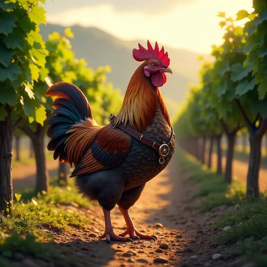 Chick in a Vineyard: Concept Art Scene