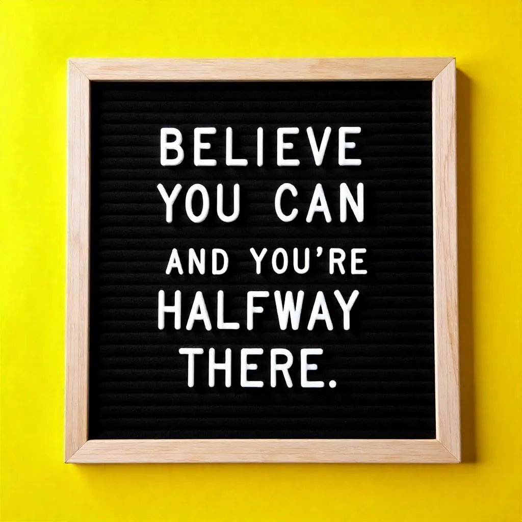 Bright Yellow Backdrop with Black Letter Board Quote