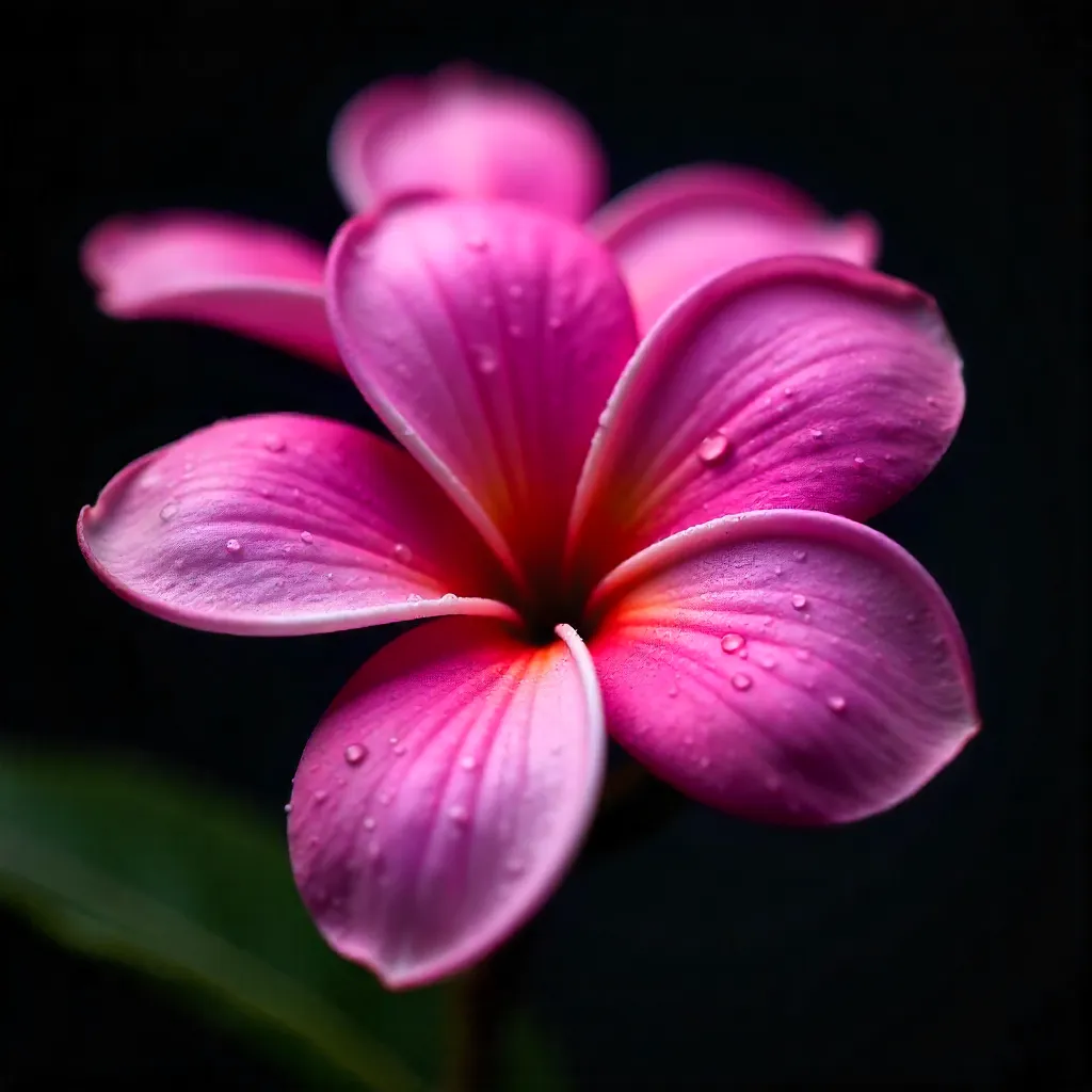 Moody Close-Up: Vibrant Pink Plumeria