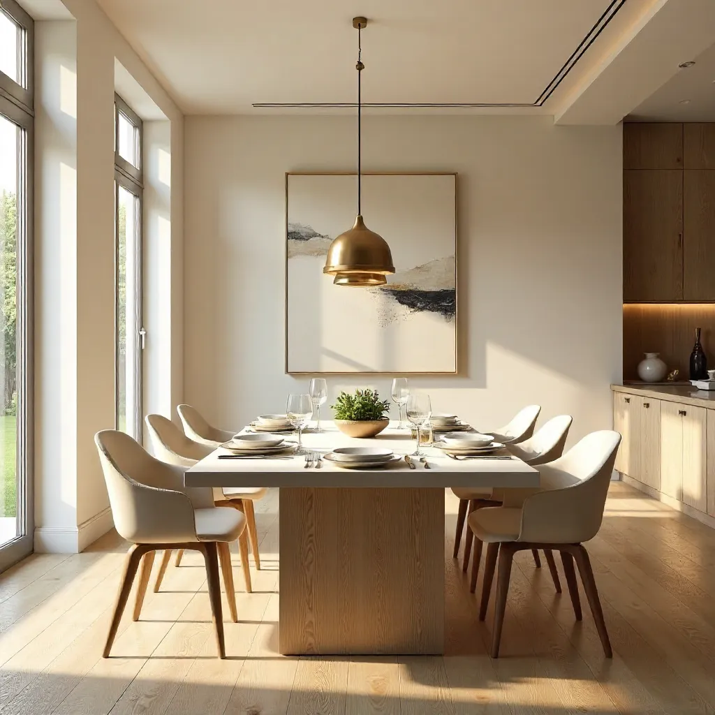 Sunlit Modern Dining Room with Elegant Table Setting