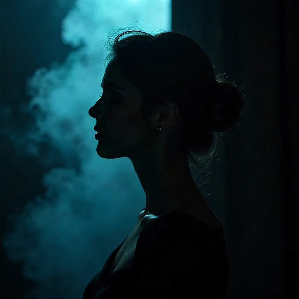 Blurred Portrait of Moody Noir Mystery