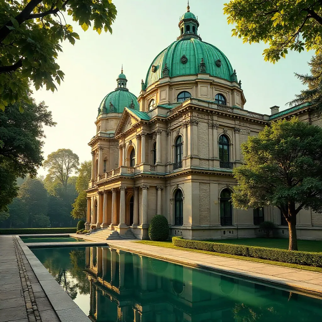 Emerald Domes Among Verdant Trees