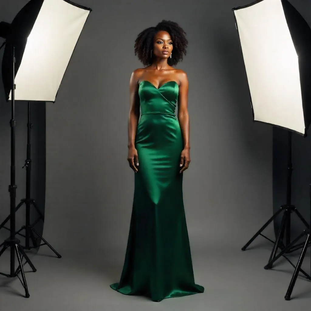 Elegant Black Woman in Studio – 3D Render
